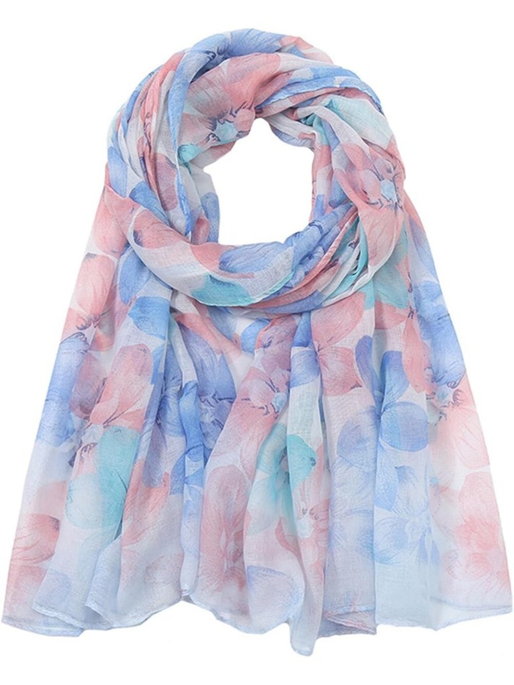 Women's Pink Blue Cover Hijab Cotton Voile Wrap for Spring Fall Scarf Shawl